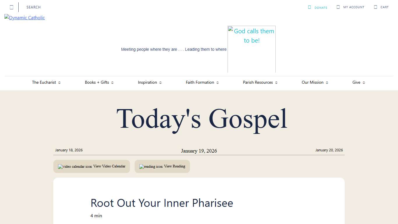 January 19 2026 Gospel Reading and Reflection with Matthew Kelly