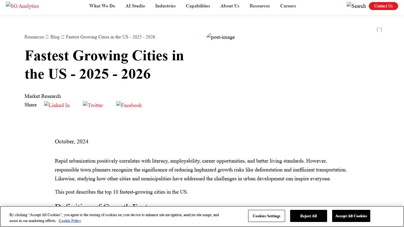 Fastest Growing Cities in the US - 2025 - 2026